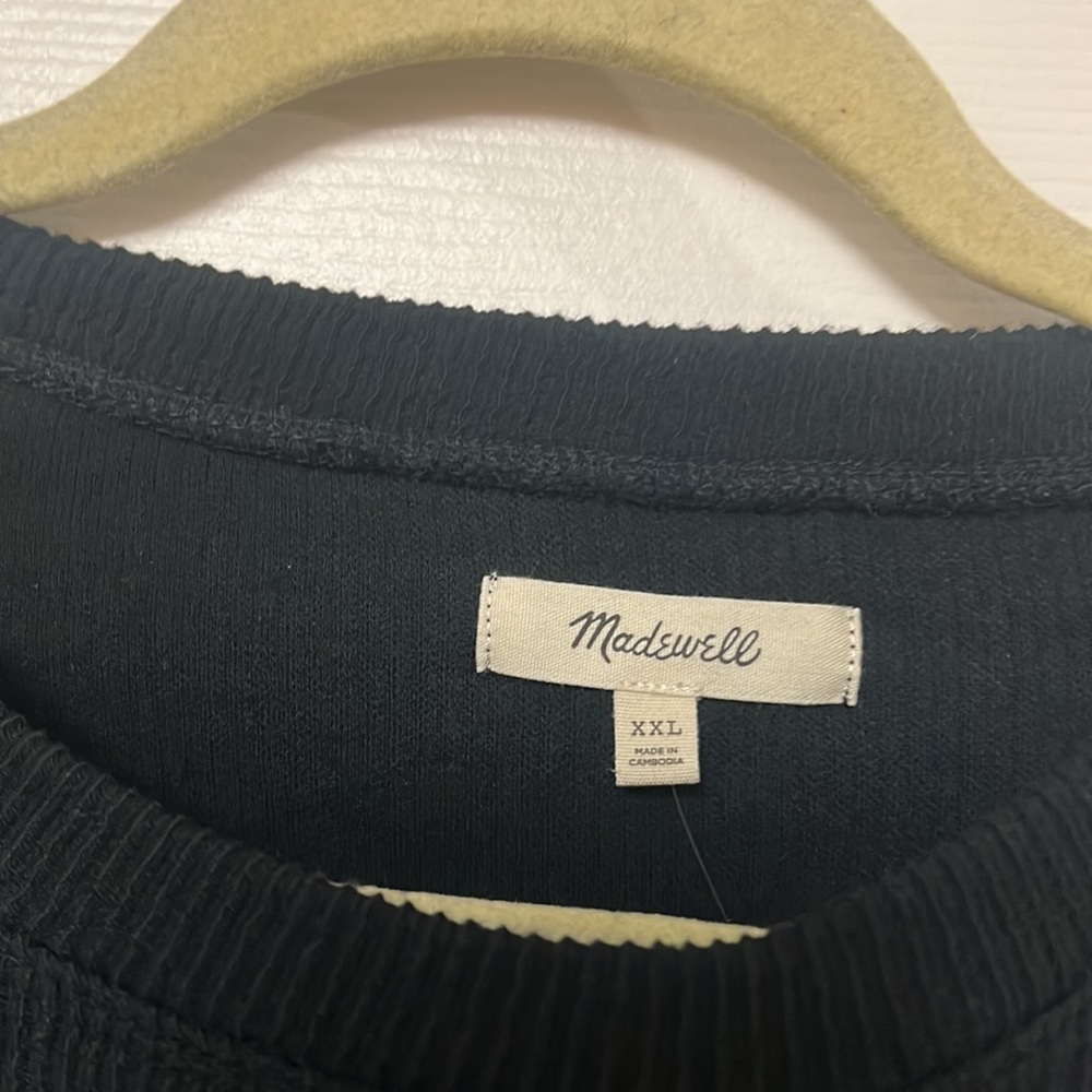 NWT Madewell Elwood Knot Front Top black long sleeve XXL 18 - Picture 5 of 7